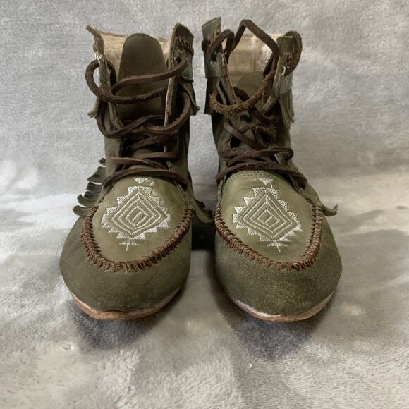 Freebird by Steven Tribe Boots Womens Size 6 Suede Embroidered Aztec Southwest - Picture 8 of 16